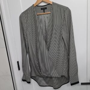 rag & bone Black and White Striped Blouse